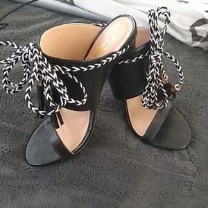 Black strappey heels